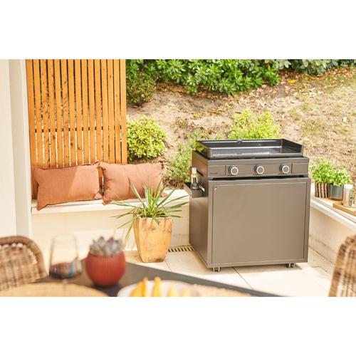 Visuel 10 du produit Desserte roulante fermée pour plancha en acier noir Forge Adour - 81 x 63 x 74 cm