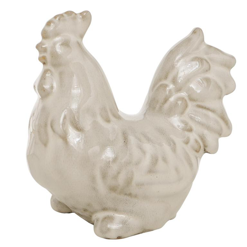 Visuel 1 du produit Figurine coq en porcelaine beige Hahnina - 14,5 x 8,5 x 14 cm