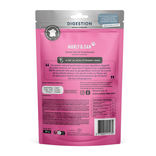 Visuel 2 du produit Friandises pour chien barres à mâcher digestion Marly & Dan - 80 g