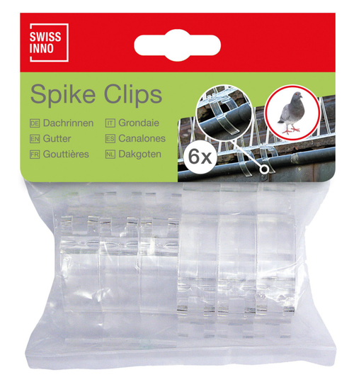 Visuel 1 du produit Répulsif anti-pigeons pour gouttière Swissinno Spike clips - Les 6 pièces