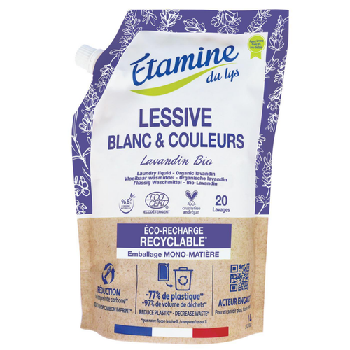 Visuel 1 du produit Lessive liquide tous textiles au lavandin bio Etamine du Lys - 1 L