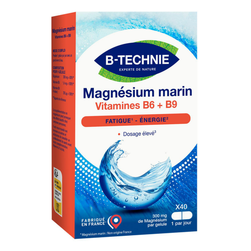 Visuel 1 du produit Magnésium marin vitamines B6 et B9 B-Technie - les 40 gélules végétales