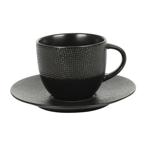 Visuel 1 du produit Tasse thé en grès coloris noir Vesuvio - Ø 9 x H 6 cm