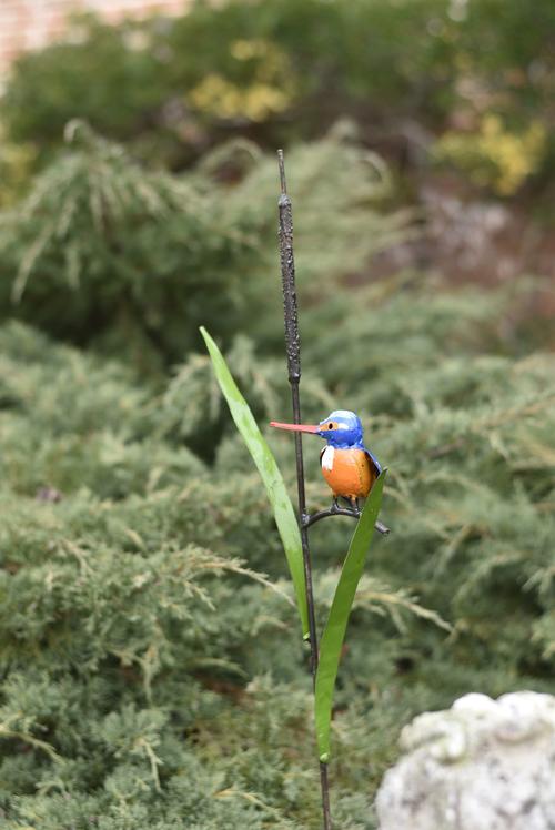 Visuel 1 du produit Martin pêcheur peint sur jonc coloris multicolore en métal recyclé - 120 cm