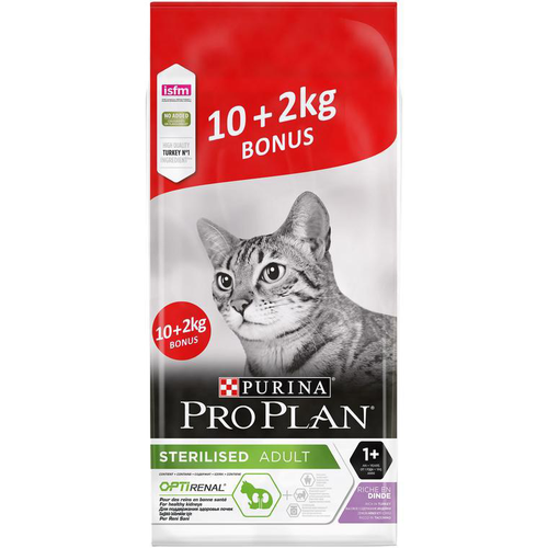 Visuel 1 du produit Croquettes pour chat stérilisé + 1 an dinde Purina ProPlan - 10 kg + 2 kg offerts
