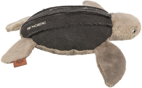 Visuel 2 du produit Jouet pour chien en tissu peluche coloris marron et beige tortue Hauke Trixie Be Nordic - 34 cm