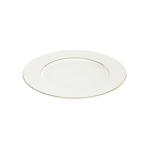 Visuel 1 du produit Assiette à dessert en porcelaine blanche et filet or Victoria - Ø 21 cm