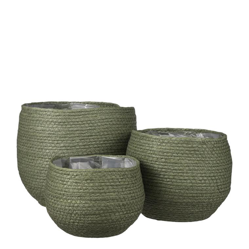 Visuel 1 du produit Panier rond vert en papier Jorck - Ø 26 x H 24 cm