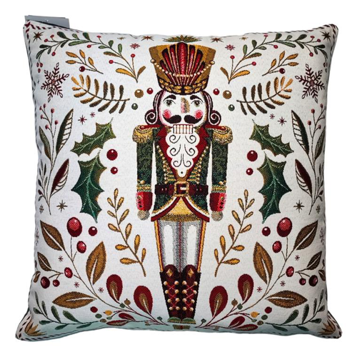 Visuel 1 du produit Coussin décoratif en velours polyester coloris multicolore Casse-noisette – 45 x 45 cm (produit vendu à l'unité, livré aléatoirement parmi deux coloris)