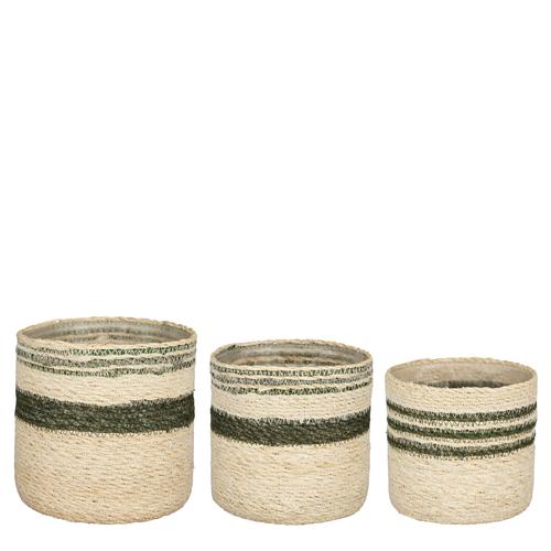 Visuel 1 du produit Panier en zostère coloris vert Jameson - Ø 16 x H 16 cm