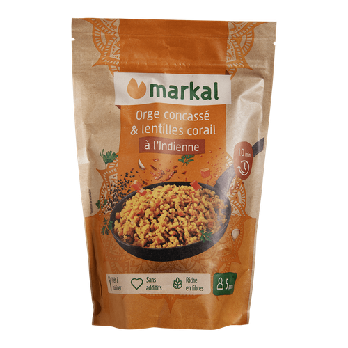 Visuel 1 du produit Mix à l’indienne orge concassé et lentilles corail bio Markal - 350 g