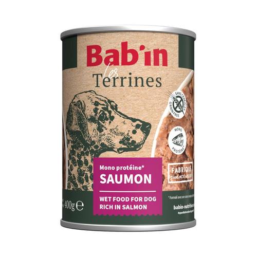 Visuel 1 du produit Aliment humide pour chien Bab’in Terrine saumon - 400 g