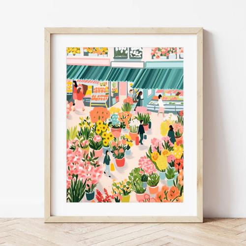 Visuel 4 du produit Peinture au numéro Marché aux fleurs Petit Pinceau by La Petite Épicerie - 25,5 x 33 cm