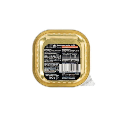 Visuel 3 du produit Aliment humide complet pour le chat stérilisé à la volaille et aux légumes Sa vraie nature - 100 g