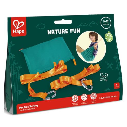 Visuel 1 du produit Balançoire de poche en métal et plastique recyclé Hape à partir de 5 ans - 19,1 x 5,1 x 15 cm