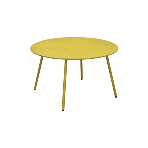 Visuel 1 du produit Table basse en acier jaune moutarde Proloisirs Cardo - Ø 70 x H 40 cm