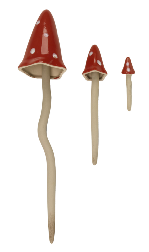 Visuel 1 du produit Champignon gigantesque décoratif coloris rouge en céramique Smartgarden - 48 x 10 x 10 cm