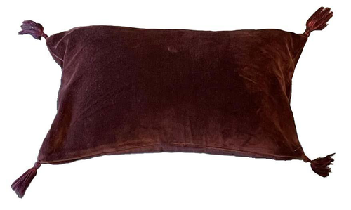 Visuel 1 du produit Coussin bordeaux en velours Cabernet - 20 x 35 cm