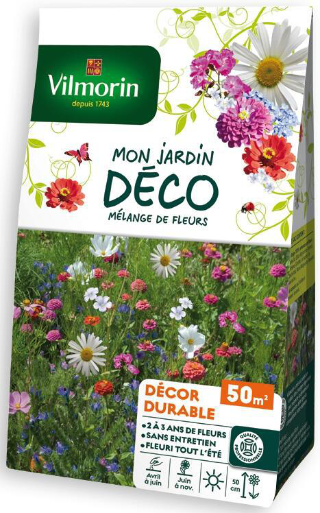 Visuel 1 du produit Mélange de fleurs Décor durable Vilmorin - graines à semer pour 50 m² de surface
