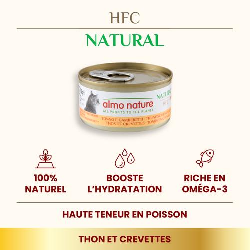 Visuel 2 du produit Pâtée pour chat HFC Natural au thon et crevettes Almo Nature - 70 g