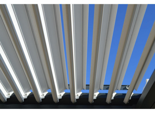 Visuel 3 du produit Tonnelle bioclimatique ERIS aluminium gris/blanc OCEO - 4x4m