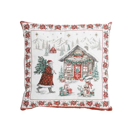Visuel 1 du produit Coussin en coton et polyéthylène blanc à motifs+D439 de Noël rouges Chorale-D - 45 x 45 cm