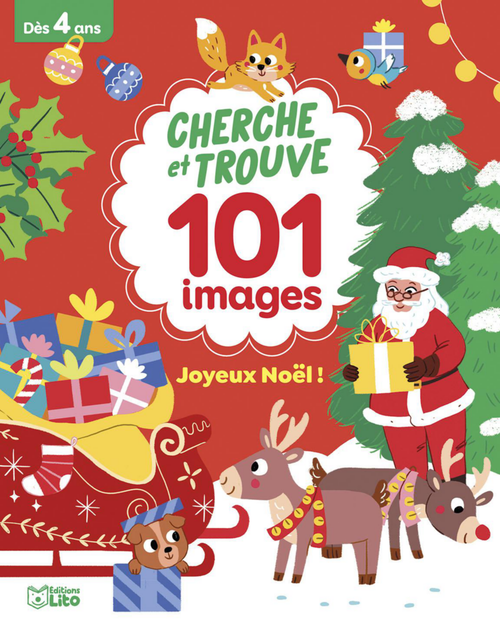 Visuel 1 du produit Livre jeu "Joyeux Noël" aux Éditions Lito collection Cherche et trouve 101 images
