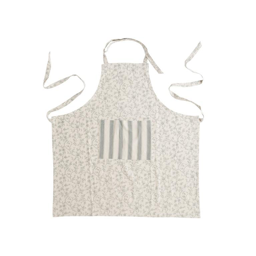 Visuel 1 du produit Tablier noué à la taille vert en coton - 80 x 90 cm