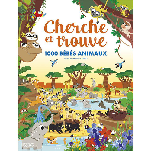 Visuel 1 du produit Cherche et trouve "1000 bébés animaux" Afrique aux Éditions Lito