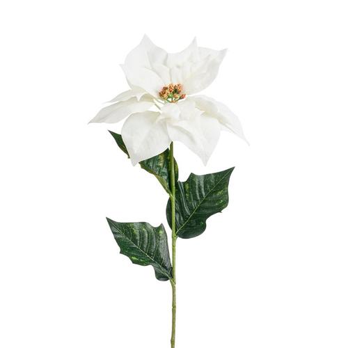 Visuel 1 du produit Tige artificielle de poinsettia crème - 61 cm