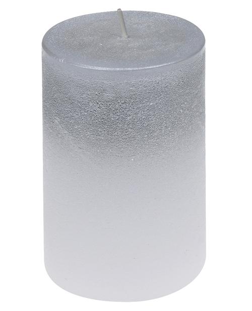 Visuel 1 du produit Bougie cylindrique blanche et argent Foggy - Ø 6,8 x H 10 cm