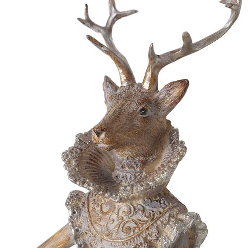 Visuel 2 du produit Figurine cerf en résine synthétique marron Jenno - 13 x 10 x 42 cm