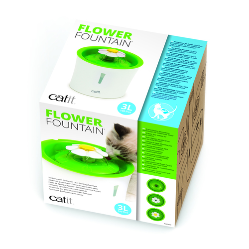 Visuel 5 du produit Fontaine à eau pour chat blanche et verte Cat-it Flower - 3 L