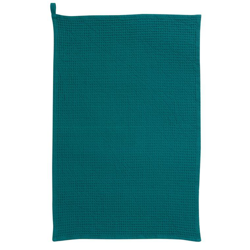 Visuel 1 du produit Torchon en tissu coton nid d’abeille uni bleu paon Winkler Mumba - 50 x 70