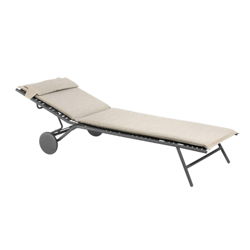 Visuel 4 du produit Bain de soleil Bayanne II Hedona Latte Lafuma coloris beige en acier - 77 x 186 x 77 cm