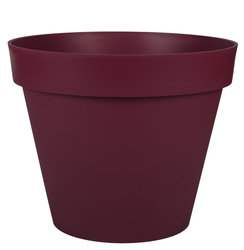 Visuel 1 du produit Pot rond en plastique rouge Bourgogne Eda Toscane 43 L - Ø 48 x H 40 cm