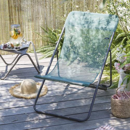 Visuel 3 du produit Maxi transat en tube acier et toile Batyline vert chlorophylle Lafuma - 62 x 83 x 94 cm