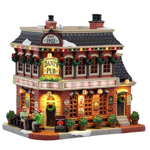 Visuel 1 du produit Village de Noël le pub de Dani lumineux en porcelaine coloris multicolore adaptateur inclus Lemax Caddington Village - 18 x 19 x 12 cm