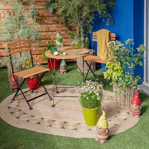 Visuel 2 du produit Set Bistrot en acier et bois d'acacia - 42 x 45 x 86 cm / Ø 60 x 70 cm