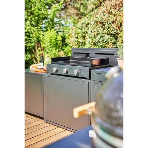 Visuel 5 du produit Plancha Modern gaz 75 coloris noir en acier Forge Adour - 80,5 x 57,3 x 23,8 cm