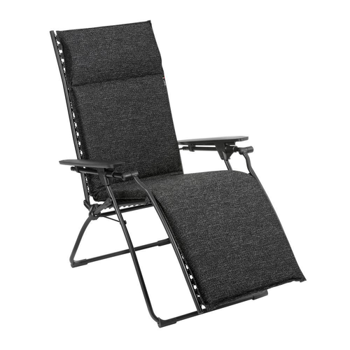 Visuel 1 du produit Chaise longue de jardin Relax Bayanne Sunbrella coloris noir Lafuma - 68 x 88 x 115 cm