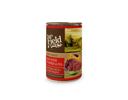 Visuel 1 du produit Boîte de pâtée pour chien au bœuf, potiron et pois Sam's Field - 400 g