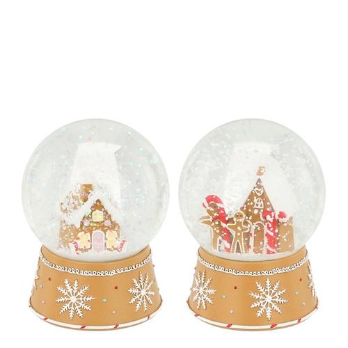 Visuel 1 du produit Boule à eau maison pain d’épices en polyrésine marron - Ø 8 x H 10,5 cm