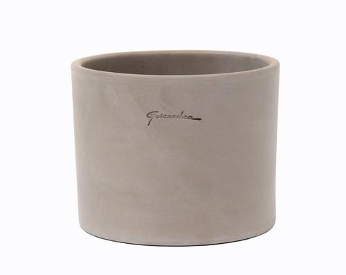 Visuel 1 du produit Pot cylindrique coloris gris en terre cuite - Ø 33 x 27 cm