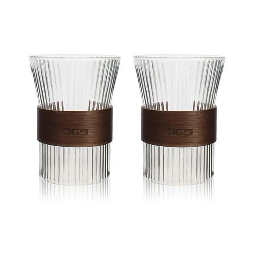 Visuel 1 du produit Tasses en verre borosilicate transparent strié Karl x 2 - 250 ml