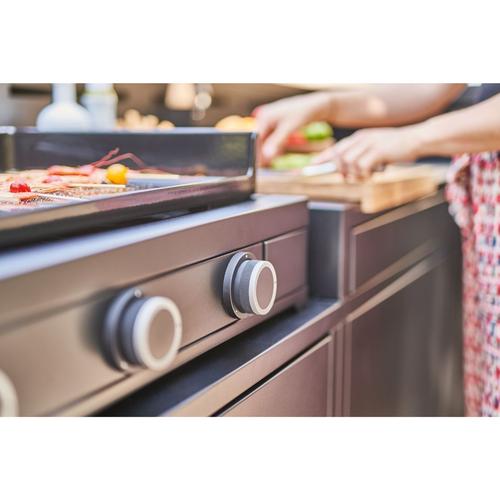 Visuel 5 du produit Plancha Modern gaz 60 coloris noir en acier Forge Adour - 65,5 x 57,3 x 23,8 cm