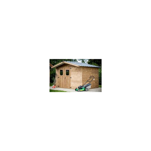 Visuel 1 du produit Abri en panneaux de bois d'épicéa thermo-chauffé 19 mm livré Foresta Bois Habrita - 10,6 m²