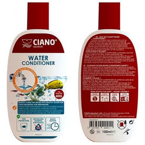 Visuel 1 du produit Conditionneur d'eau pour aquarium, 100ml, CIANO - traitement optimal de l'eau