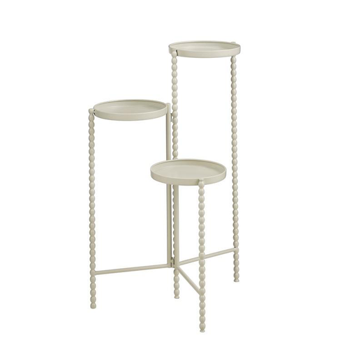 Visuel 1 du produit Porte-plante 3 plateaux en fer crème Salvo - 40 x 40 x 70 cm