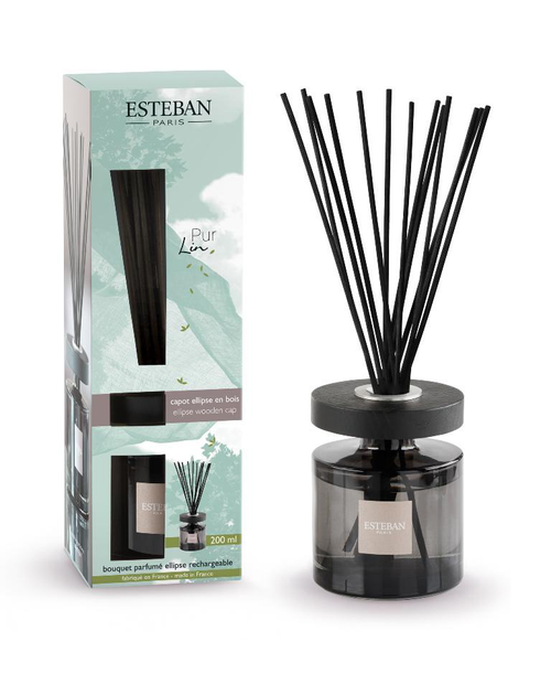 Visuel 1 du produit Bouquet parfumé et recharge Esteban Ellipse bleu parfum Pur Lin - 200 ml